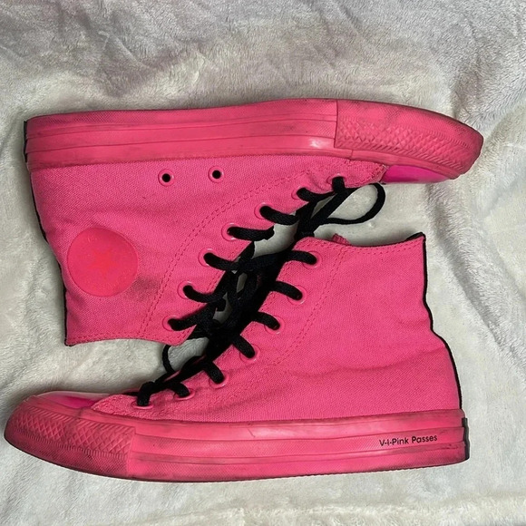 Converse X OPI V-I-Pink Passes Chuck Taylor All Star High Top Sneakers Size 6 - Picture 7 of 9